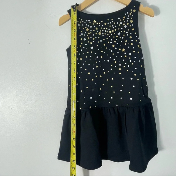 Lands’ End Little Girls Black Sleeveless Gold & Silver Dress Size S(4) - Picture 4 of 9